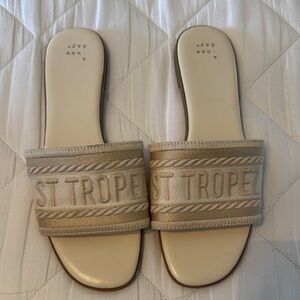 St. Tropez Cream Slide Sandals